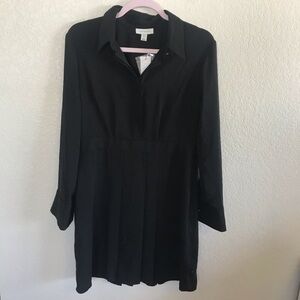 Topshop Black Pleat Dress